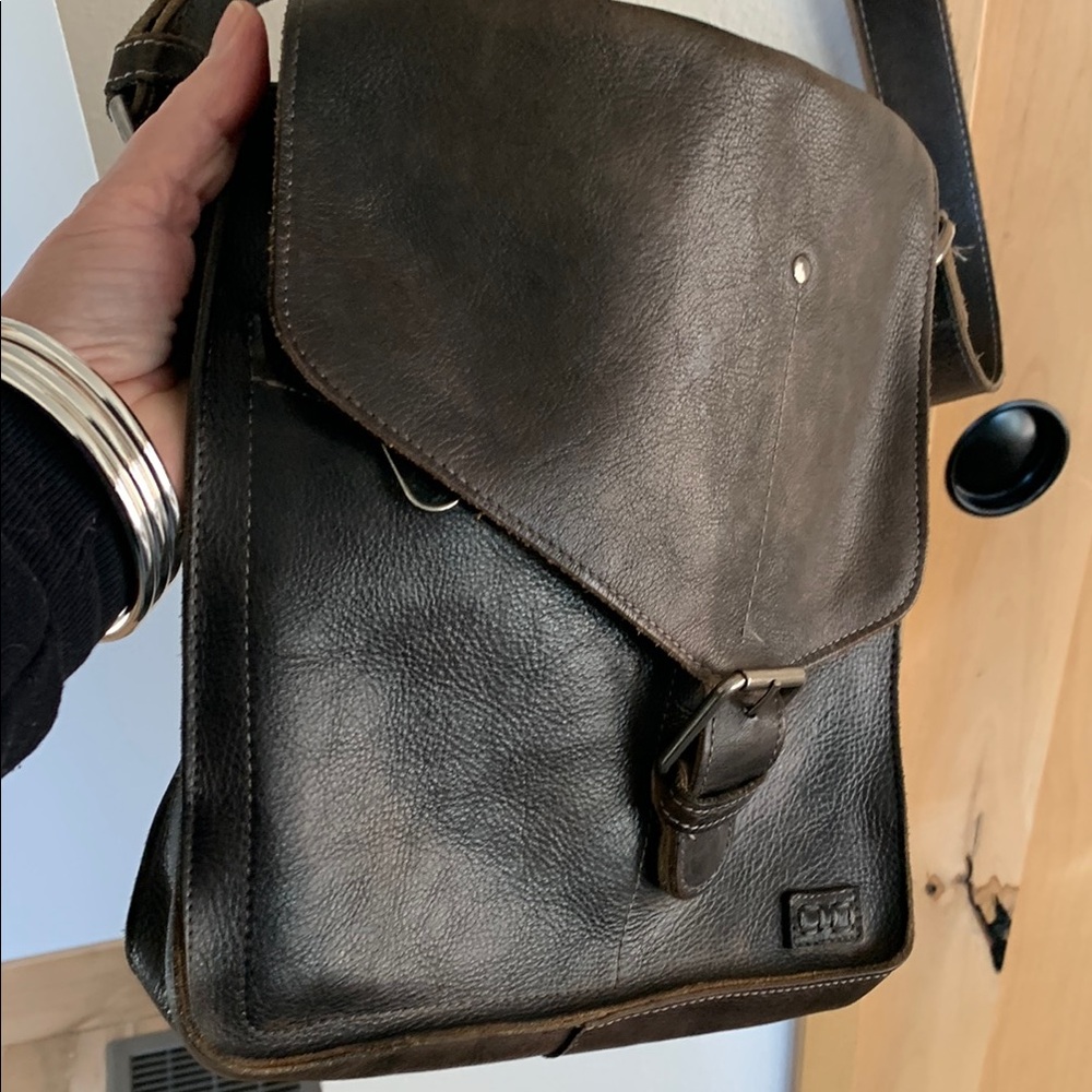 Bed Stu Venice Beach Weathered Black Leather Crossbody Bag